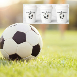 Voetbal aangepaste verjaardagsfeestje papieren bekers