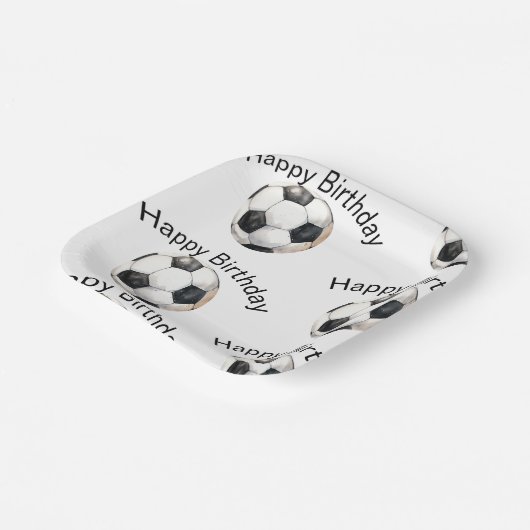 Voetbal aangepaste verjaardagsfeestje papieren bordje (Gebogen)
