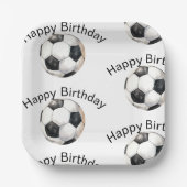Voetbal aangepaste verjaardagsfeestje papieren bordje (Voorkant)