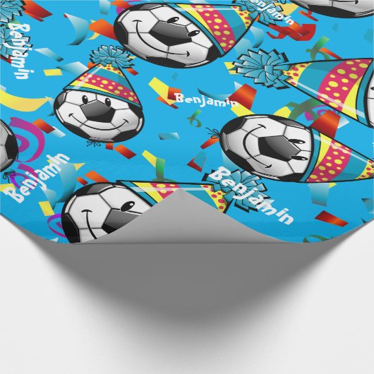 voetbal Aangepaste verlooppapier voor thuisdag Cadeaupapier (Hoek)