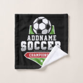 Voetbal aanpassen VOEG TEKST toe Varsity Team Play Bad Handdoek (Wasdoekje)