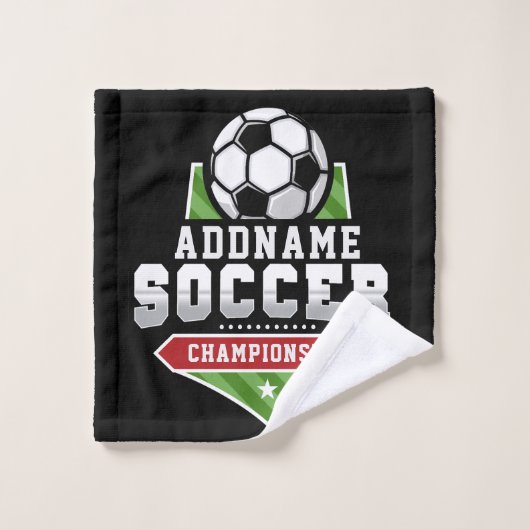 Voetbal aanpassen VOEG TEKST toe Varsity Team Play Bad Handdoek (Wasdoekje)