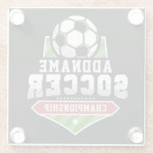 Voetbal aanpassen VOEG TEKST toe Varsity Team Play Glazen Onderzetter (Achterkant)