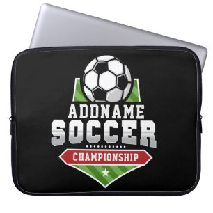 Voetbal aanpassen VOEG TEKST toe Varsity Team Play Laptop Sleeve