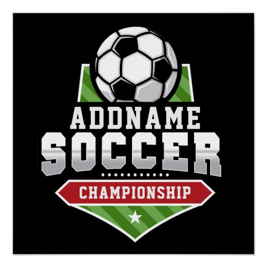 Voetbal aanpassen VOEG TEKST toe Varsity Team Play Perfect Poster (Voorkant)