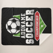 Voetbal aanpassen VOEG TEKST toe Varsity Team Play Sherpa Deken (Voorkant (horizontaal))