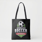 Voetbal aanpassen VOEG TEKST toe Varsity Team Play Tote Bag (Voorkant)