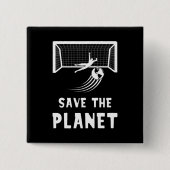 Voetbal Aarddag Red de Planeet Vierkante Button 5,1 Cm (Voorkant)