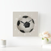 voetbal Acrylwandklok Vierkante Klok (Huis)