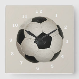 voetbal Acrylwandklok Vierkante Klok