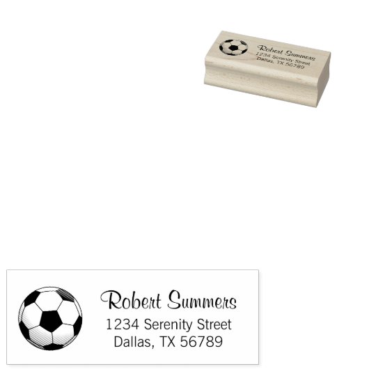 Voetbal Adres Rubberstempel (Gestempeld)