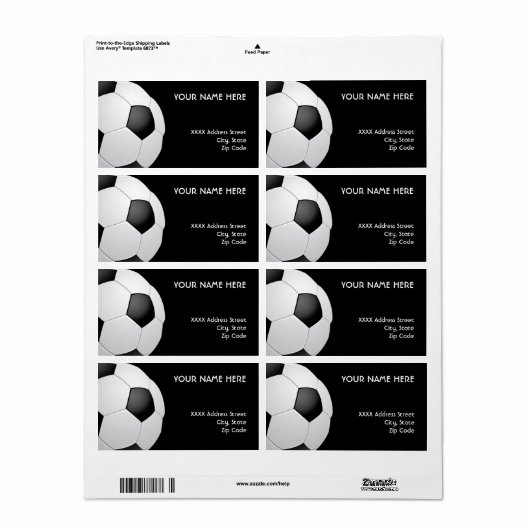 Voetbal Adresetiketten Etiket (Full Sheet)