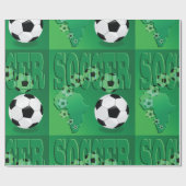 Voetbal Afrika Mooi Groen Voetbal Cadeaupapier (Vlak)