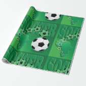 Voetbal Afrika Mooi Groen Voetbal Cadeaupapier (Uitgerold)