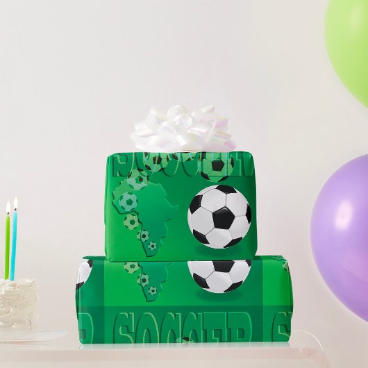 Voetbal Afrika Mooi Groen Voetbal Cadeaupapier