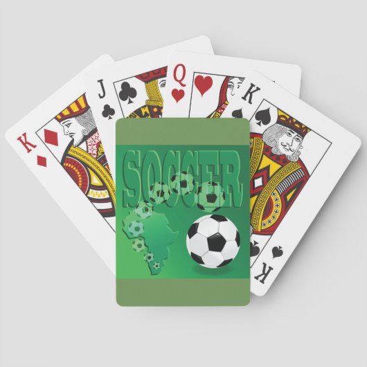 Voetbal Afrika Mooi Groen Voetbal Pokerkaarten (Achterkant)