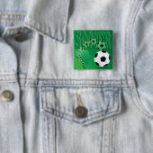 Voetbal Afrika Mooi Groen Voetbal Vierkante Button 5,1 Cm (In situ)