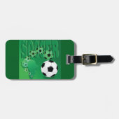 Voetbal Afrika Vet Groen Voetbal Bagagelabel (Voorkant horizontaal)