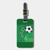 Voetbal Afrika Vet Groen Voetbal Bagagelabel (Voorkant verticaal)