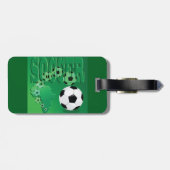 Voetbal Afrika Vet Groen Voetbal Bagagelabel (Achterkant horizontaal)