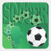 Voetbal Afrika Vet Groen Voetbal Vierkante Sticker (Voorkant)