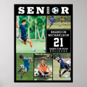 Voetbal Afstudeer Collage 5 Foto's Poster (Voorkant)