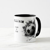 Voetbal Afstudeercadeau Mok (Voorkant rechts)