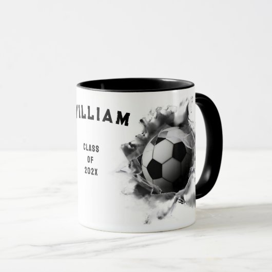 Voetbal Afstudeercadeau Mok (Voorkant rechts)