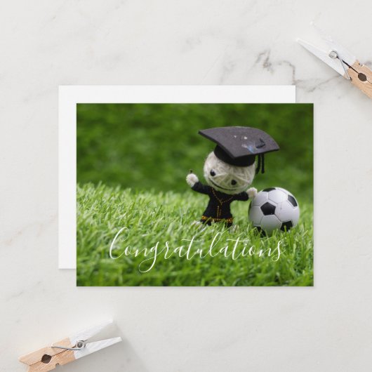 Voetbal Afstuderen met felicitaties met bal Kaart (Voorkant / Achterkant in situ)