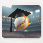 Voetbal Afstuderen met vlammen Muismat (Voorkant)