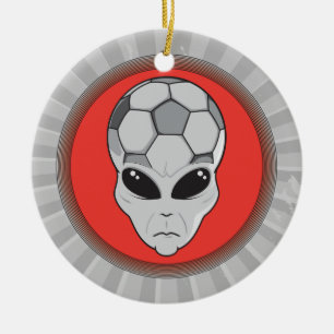 voetbal alien hoofd grafisch keramisch ornament