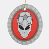 voetbal alien hoofd grafisch keramisch ornament (Links)