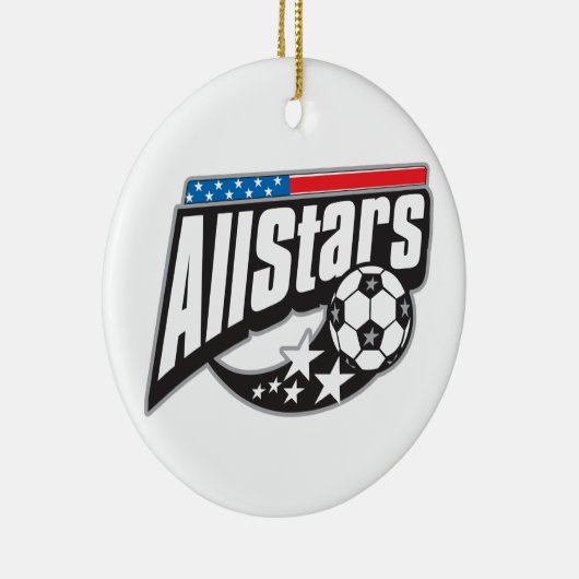 Voetbal Alle sterren Keramisch Ornament (Rechts)