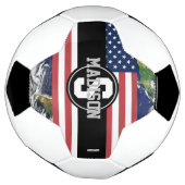 Voetbal American Flag Earth Monogram HAMbyWG (Gedraaid)