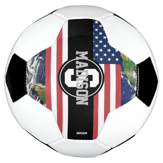 Voetbal American Flag Earth Monogram HAMbyWG (Gedraaid)
