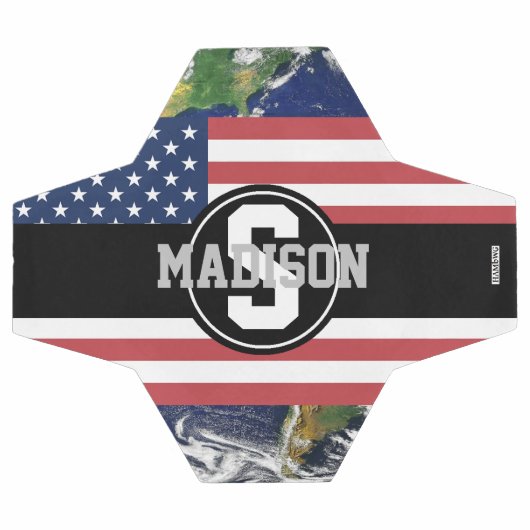 Voetbal American Flag Earth Monogram HAMbyWG (Enkel)