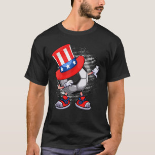 Voetbal Amerikaanse Vlag 4 juli Dabbing Boys Kinde T-shirt