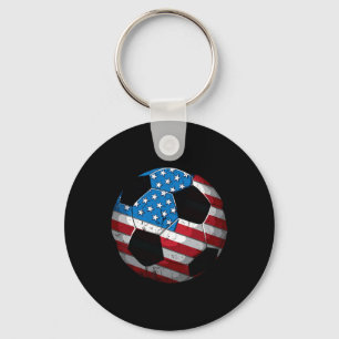 Voetbal Amerikaanse Vlag Cute 4 juli Grappig Ons A Sleutelhanger