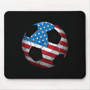 Voetbal Amerikaanse Vlag Schattig 4e Juli Grappig  Muismat