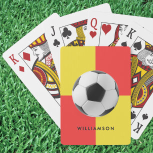 Voetbal assistent-scheidsrechter grensrechter voet pokerkaarten