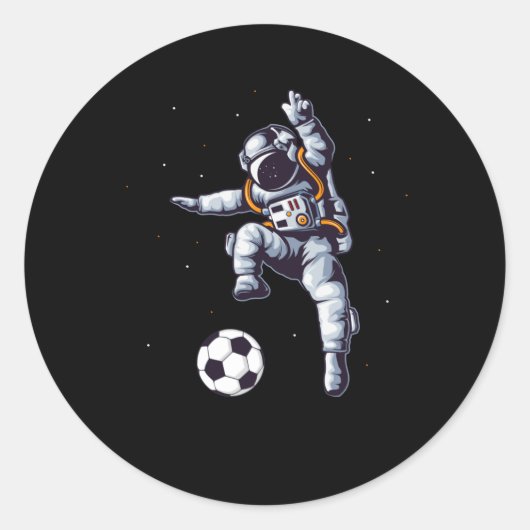 Voetbal Astronaut in Space Player Fan Ronde Sticker (Voorkant)