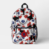 Voetbal Atleet Rood Blauw Team Kleuren Bedrukte Rugzak (Voorkant)