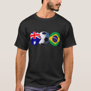 Voetbal Australië en Brazilië vlaggen de MUSEUM T-shirt