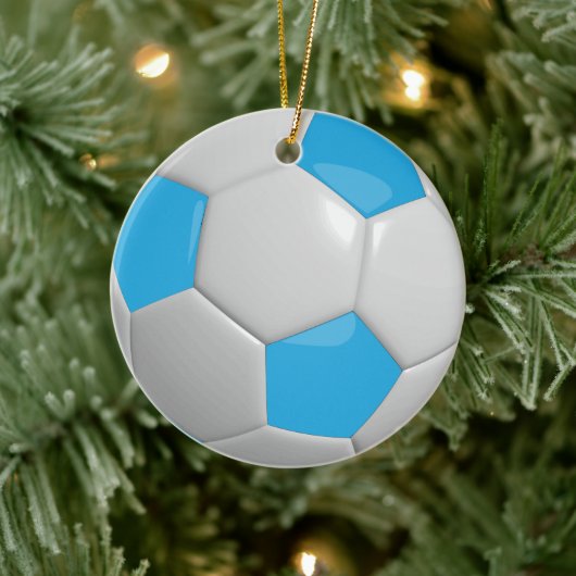 Voetbal | Baby Blue Keramisch Ornament (Boom)