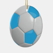 Voetbal | Baby Blue Keramisch Ornament (Rechts)