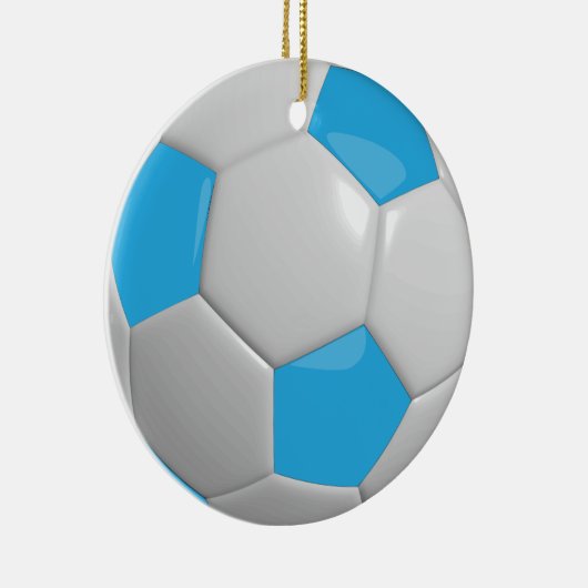 Voetbal | Baby Blue Keramisch Ornament (Rechts)