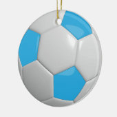 Voetbal | Baby Blue Keramisch Ornament (Links)