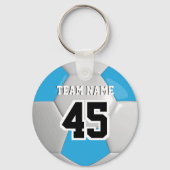 Voetbal Baby Blue & White Team Sleutelhanger (Voorkant)