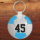 Voetbal Baby Blue & White Team Sleutelhanger (Achterkant)