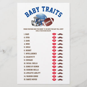 Voetbal Baby Eigenschappen Baby Shower Spel Flyer